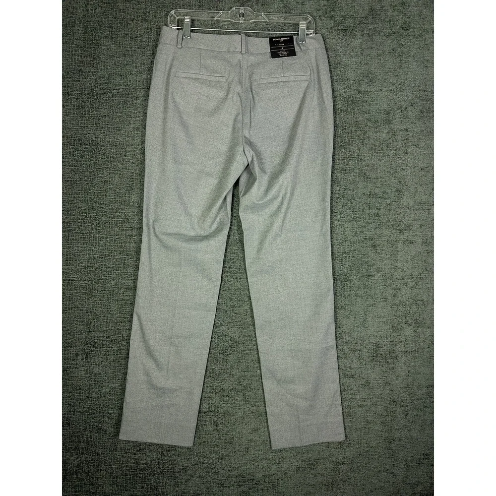 Banana Republic Ryan Slim Straight Trousers Womens 6 Gray Mid Rise‎ Dress Pants